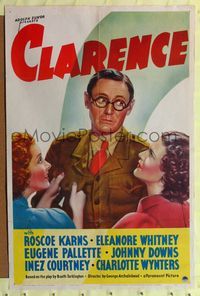 1r151 CLARENCE style A 1sh '37 wacky art of Roscoe Karns, Eleanore Whitney!