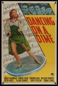1r173 DANCING ON A DIME style A 1sh '40 art of pretty Grace McDonald!
