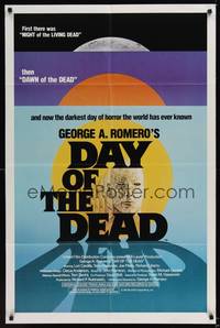 1r181 DAY OF THE DEAD 1sh '85 George Romero's Night of the Living Dead zombie horror sequel!