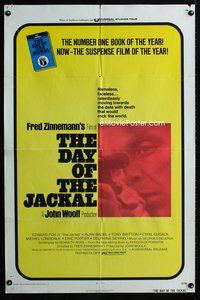 1r182 DAY OF THE JACKAL 1sh '73 Fred Zinnemann assassination classic, master killer Edward Fox!