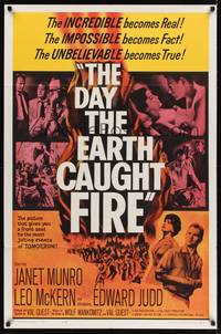 1r183 DAY THE EARTH CAUGHT FIRE 1sh '62 Val Guest sci-fi, the most jolting events of tomorrow!