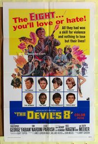 1r202 DEVIL'S EIGHT 1sh '69 Christopher George, Fabian, they had a skill for violence, action art!