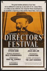 1r205 DIRECTORS' FESTIVAL style A 1sh '60s great image of Orson Welles from Citizen Kane!