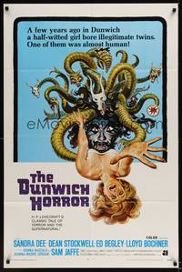 1r217 DUNWICH HORROR int'l 1sh '70 AIP, wild horror art of Medusa monster attacking woman!