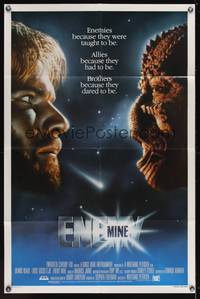 1r229 ENEMY MINE teaser 1sh '85 Dennis Quaid, alien Louis Gossett Jr., Wolfgang Petersen sci-fi!
