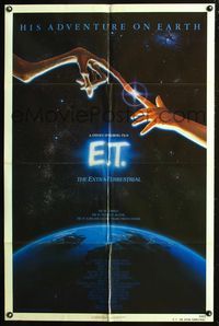 1r218 E.T. THE EXTRA TERRESTRIAL 1sh '82 Drew Barrymore, Steven Spielberg classic, Alvin art!