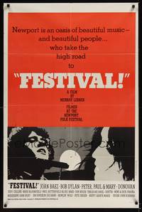 1r251 FESTIVAL 1sh '67 Joan Baez, Bob Dylan, beautiful music & beautiful people!
