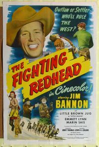 1r255 FIGHTING REDHEAD 1sh '49 Jim Bannon as Red Ryder, outlaw or settler, who will rule the west?
