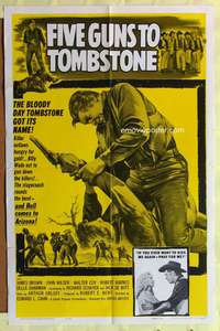1r261 FIVE GUNS TO TOMBSTONE 1sh '61 killer outlaws hungry for gold in Arizona!
