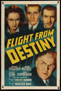 1r266 FLIGHT FROM DESTINY 1sh '41 Geraldine Fitzgerald, Thomas Mitchell, Jeffrey Lynn