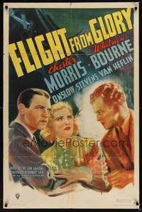1r267 FLIGHT FROM GLORY 1sh '37 pilot Chester Morris, Van Heflin, Whitney Bourne