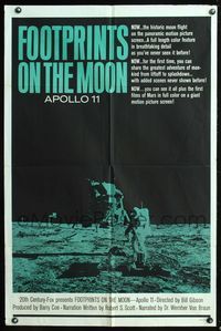 1r274 FOOTPRINTS ON THE MOON 1sh '69 the real story of the Apollo 11, cool image of moon landing!