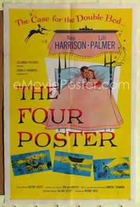 1r276 FOUR POSTER 1sh '52 art of Rex Harrison & Lilli Palmer together in bed!
