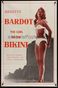 1r312 GIRL IN THE BIKINI 1sh '58 sexiest full-length Brigitte Bardot in skimpy swimsuit!