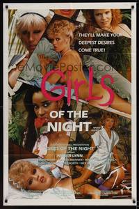 1r315 GIRLS OF THE NIGHT video 1sh '86 Amber Lynn, Peter North, call girl sex!