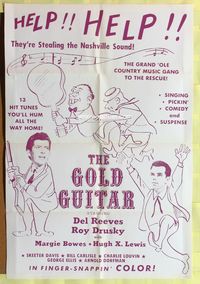 1r322 GOLD GUITAR 1sh '66 Del Reeves, Roy Drusky, country western musical!