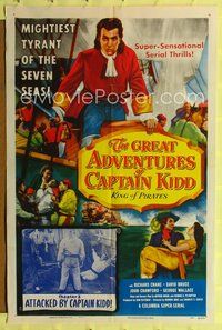 1r328 GREAT ADVENTURES OF CAPTAIN KIDD Chap3 1sh '53 pirate serial, Attacked by Captain Kidd!