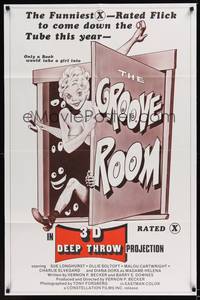 1r332 GROOVE ROOM 1sh '75 Ole Soltoft, Sue Longhurst, Diana Dors, x-rated 3D comedy sex!