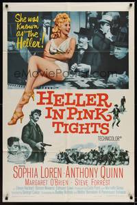 1r358 HELLER IN PINK TIGHTS 1sh '60 sexy blonde Sophia Loren, great gambling image!