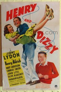 1r360 HENRY & DIZZY style A 1sh '42 Jimmy Lydon as Henry Aldrich, Mary Anderson, Charles Smith!