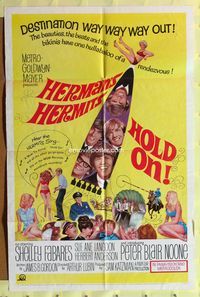 1r375 HOLD ON 1sh '66 rock 'n' roll, Herman's Hermits, destination way way way out!