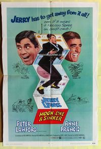 1r385 HOOK, LINE & SINKER 1sh '69 Peter Lawford, Jerry Lewis has to get away from it all!