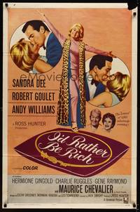 1r408 I'D RATHER BE RICH 1sh '64 sexy Sandra Dee with Robert Goulet & Andy Williams!