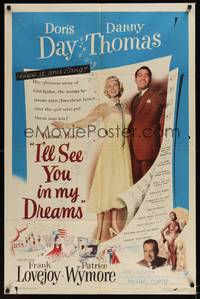 1r410 I'LL SEE YOU IN MY DREAMS 1sh '52 Doris Day & Danny Thomas are Makin' Whoopee!