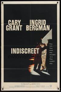 1r428 INDISCREET 1sh '58 Cary Grant & Ingrid Bergman, directed by Stanley Donen!