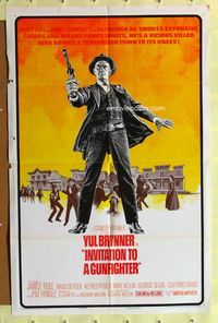 1r436 INVITATION TO A GUNFIGHTER 1sh '64 vicious killer Yul Brynner brings a town to its knees!
