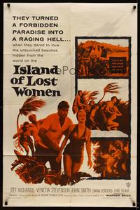 1r443 ISLAND OF LOST WOMEN 1sh '59 hidden, forbidden, untouched beauties in a raging hell!