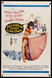 1r465 JOHN GOLDFARB, PLEASE COME HOME 1sh '64 sexy image of dancer Shirley MacLaine!