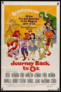 1r473 JOURNEY BACK TO OZ 1sh '74 animated cartoon, Milton Berle, Ethel Merman and Liza Minnelli!