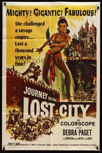 1r474 JOURNEY TO THE LOST CITY 1sh '59 directed by Fritz Lang, art of sexy Arabian Debra Paget!