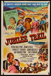 1r476 JUBILEE TRAIL 1sh '54 sexy Vera Ralston, Joan Leslie, Forrest Tucker!