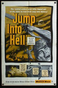 1r480 JUMP INTO HELL 1sh '55 Indochina war, David Butler directed, Jacques Sernas!