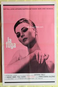 1r505 LA FUGA 1sh '66 Paola Spinola directed Italian lesbian sex drama, pretty Giovanna Ralli!