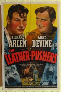 1r521 LEATHER PUSHERS 1sh '40 Richard Arlen, Andy Devine, boxing!