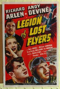 1r522 LEGION OF LOST FLYERS 1sh '39 pilot Richard Arlen, Andy Devine, Anne Nagel!