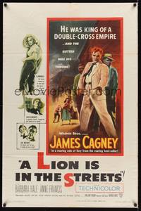 1r527 LION IS IN THE STREETS 1sh '53 the gutter was James Cagney's throne!