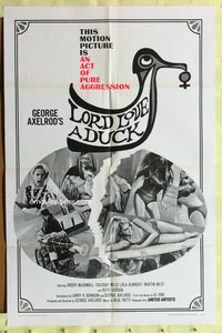 1r533 LORD LOVE A DUCK 1sh '66 Roddy McDowall, sexy Tuesday Weld, an act of pure aggression!
