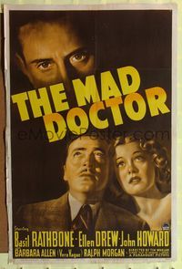 1r543 MAD DOCTOR style A 1sh '40 Basil Rathbone, Ellen Drew, John Howard