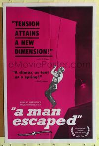 1r553 MAN ESCAPED 1sh '56 directed by Robert Bresson, WWII Resistance prison escape!