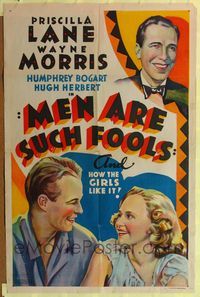 1r567 MEN ARE SUCH FOOLS other company 1sh '38 directed by Busby Berkeley, early Humphrey Bogart!