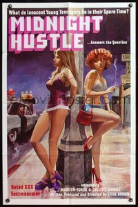 1r575 MIDNIGHT HUSTLE 1sh '78 great sexy artwork of innocent young teens as hookers!