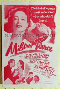 1r577 MILDRED PIERCE 1sh R56 Michael Curtiz, Joan Crawford is the kind of woman most men want!