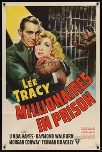 1r579 MILLIONAIRES IN PRISON style A 1sh '40 Lee Tracy, Linda Hayes, prison art!