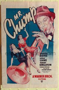 1r589 MR CHUMP 1sh '38 Lola Lane, Penny Singleton, Johnnie Davis plays trumpet!