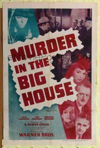 1r595 MURDER IN THE BIG HOUSE 1sh '42 Van Johnson, Faye Emerson & George Meeker!