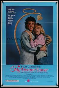 1r599 MY DEMON LOVER 1sh '87 Scott Valentine, Michele Little, falling in love can be scary!